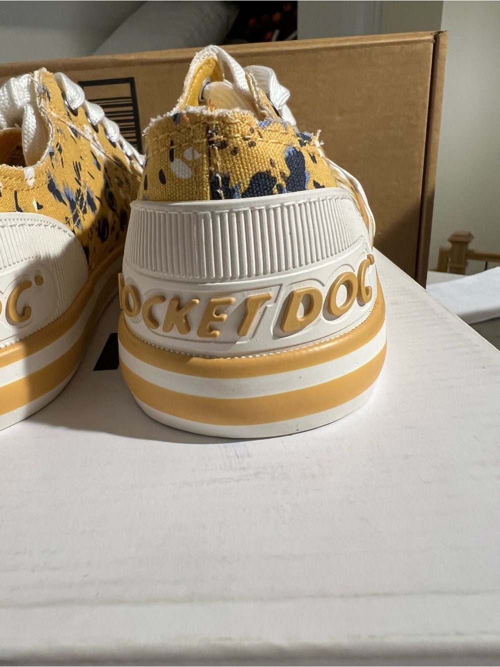 Rocket Dog Yellow Floral Canvas Sneakers with White Laces - Picture 8 of 9